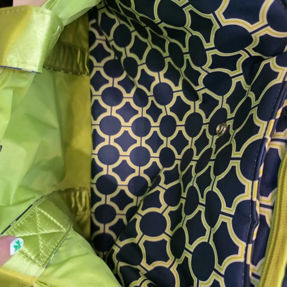 Ju-Ju-Be BFF Diaper Bag, Blue and Lime Green Geometric Print 18